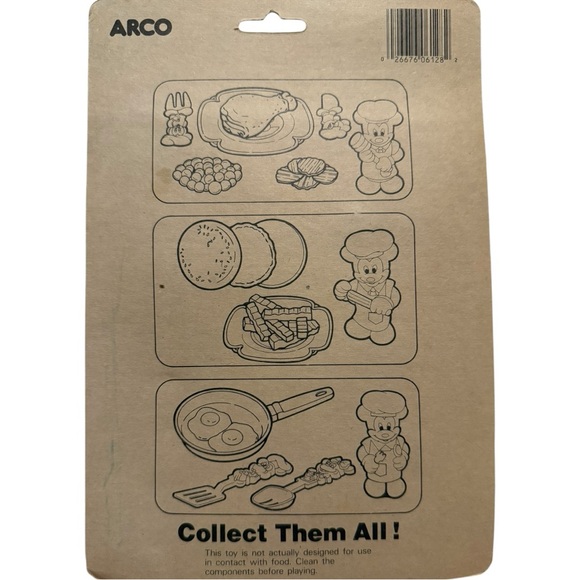 Vintage Disney Chef Mickey Snack Treats Burger & Fries Set Woolworth ARCO 1980s - Picture 2 of 2